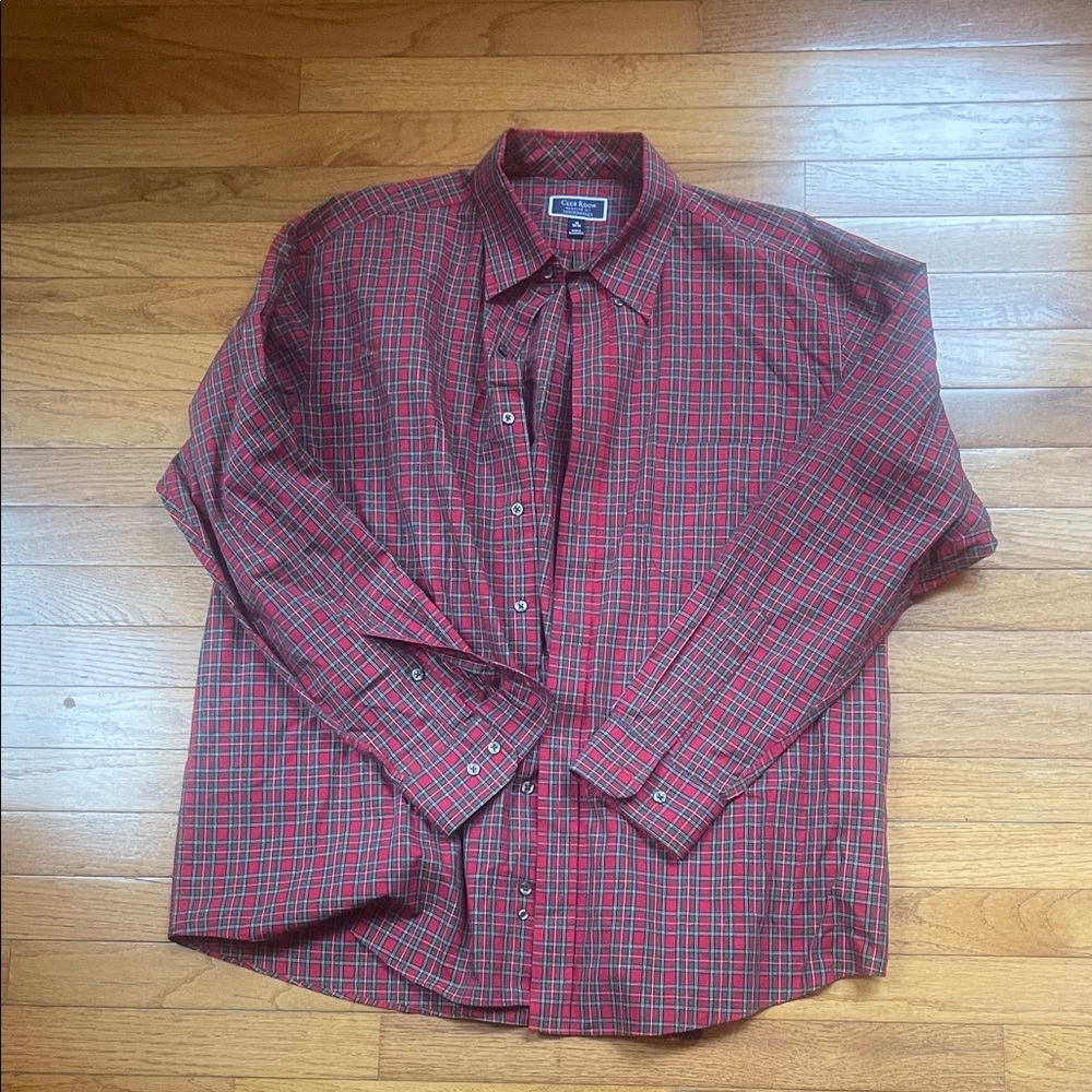Club Room Red Plaid Button-Down Shirt